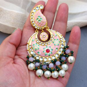 Light Pink Meenakari Earring for Festival