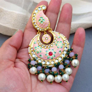 Light Pink Meenakari Earring for Festival