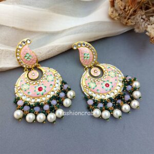 Light Pink Meenakari Earring for Festival