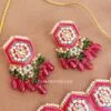 Dark Pink Colour Meenakari Choker Necklace Set for Lehenga-02 Dark Pink Colour Meenakari Choker Necklace Set for Lehenga