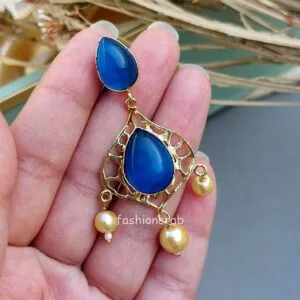 Designer Blue Stone Earrings