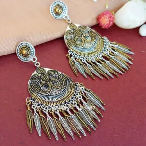 Dual Tone Cute Peacock Earring for Function