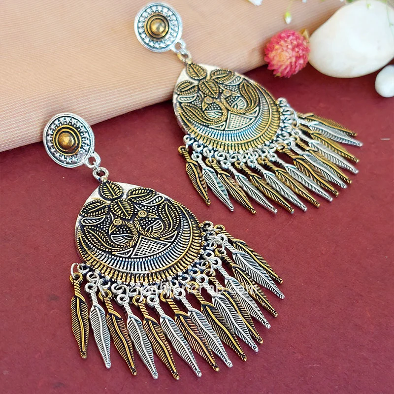Dual Tone Cute Peacock Earring for Function