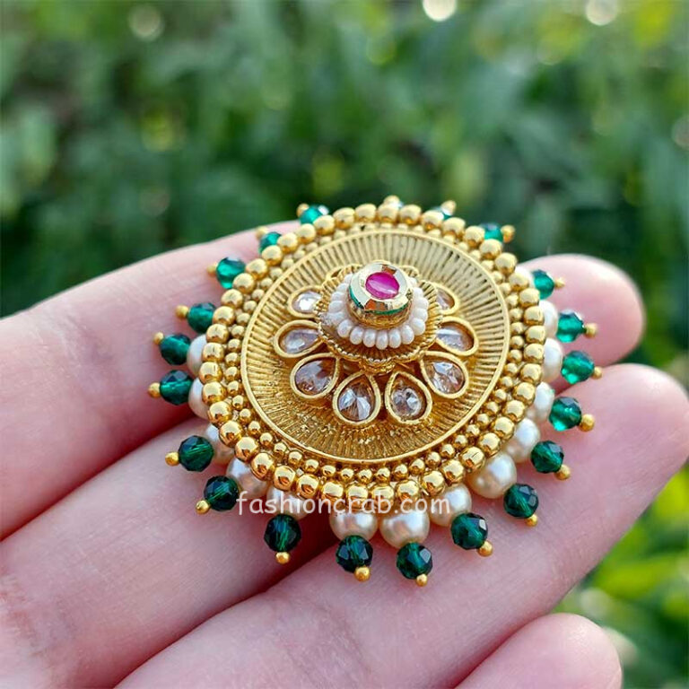 Green Pearl Adjustable Artificial Ring for Women