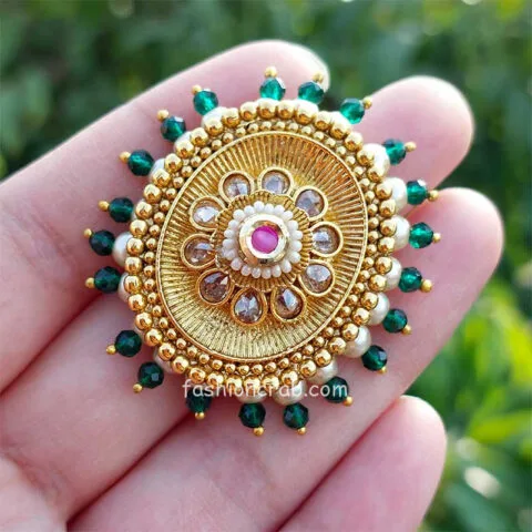 Green Pearl Adjustable Artificial Ring for Women
