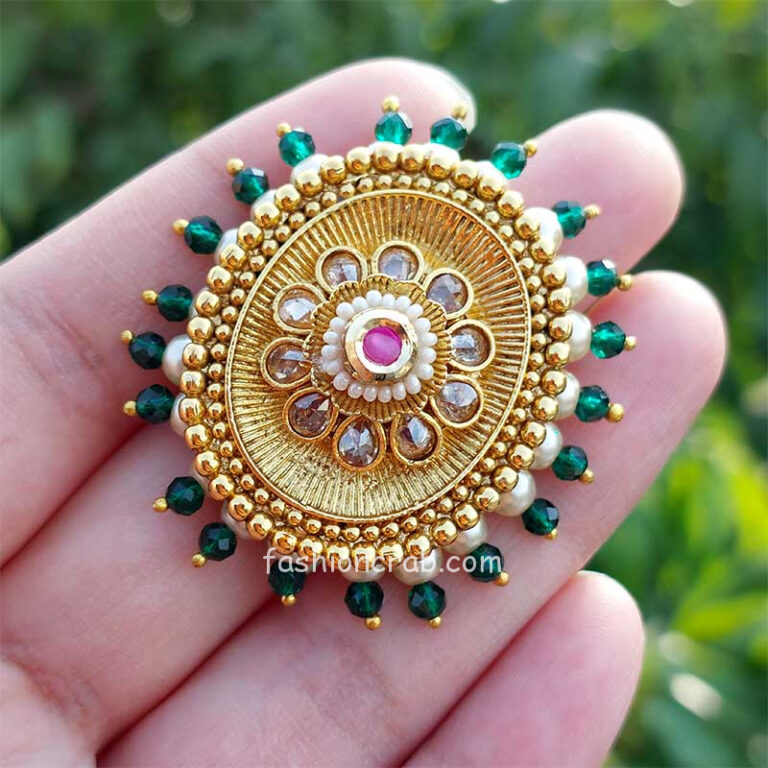 Green Pearl Adjustable Artificial Ring for Women