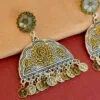 Peacock Embellished Ethnic Dual Tone Earring-02 Peacock Embellished Ethnic Dual Tone Earring