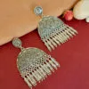 Peacock Embellished Ethnic Oxidised Silver Earrings-02 Peacock Embellished Ethnic Oxidised Silver Earrings