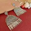 Peacock Embellished Ethnic Oxidised Silver Earrings-03 Peacock Embellished Ethnic Oxidised Silver Earrings