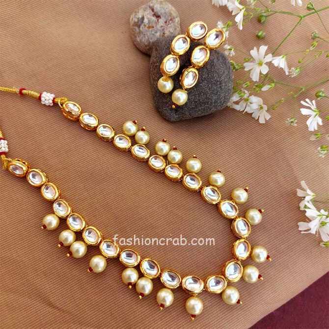 Pearl Oval Shape Kundan Set For Wedding Pearl Oval Shape Kundan Set For Wedding