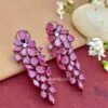 Pink Stone Earrings for Gown