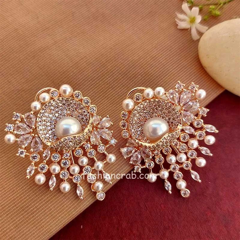 Rose Gold Earrings for Wedding | FashionCrab.com