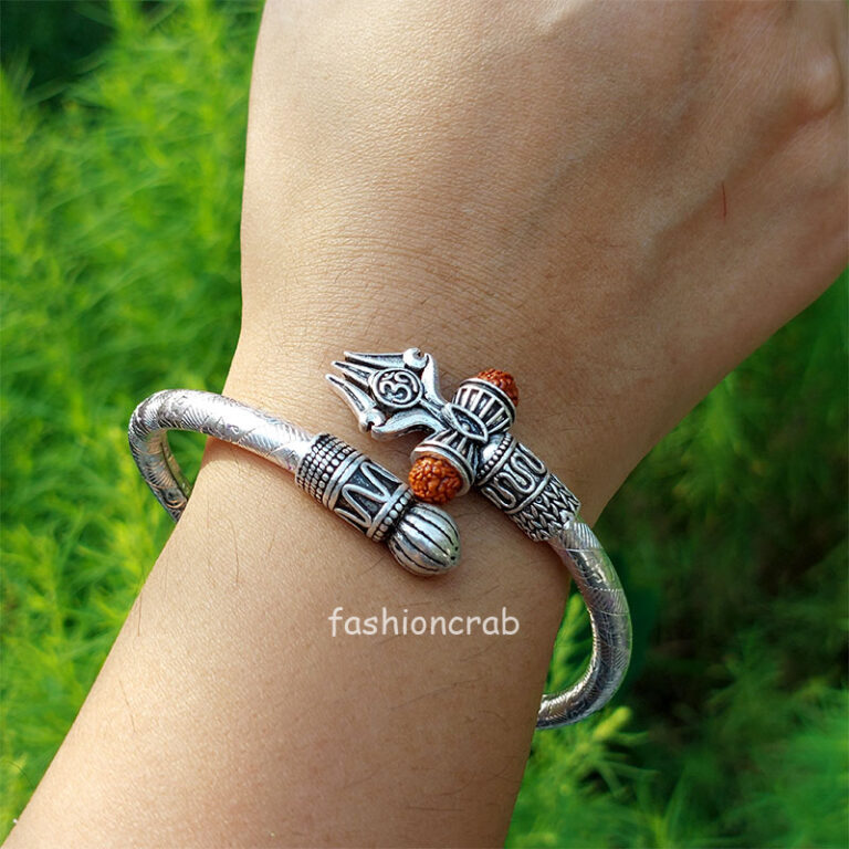 Shiv Trishul Damru Kada Designer Bracelet for Men