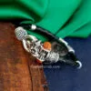 Silver Tone Om Damru Brass Ganesh Bracelet for Mens & Boys-02 Silver Tone Om Damru Brass Ganesh Bracelet for Mens & Boys