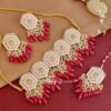 White Colour Meenakari Choker Necklace Set for Lehenga