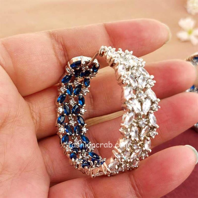 American Diamond Earrings - Blue Stone