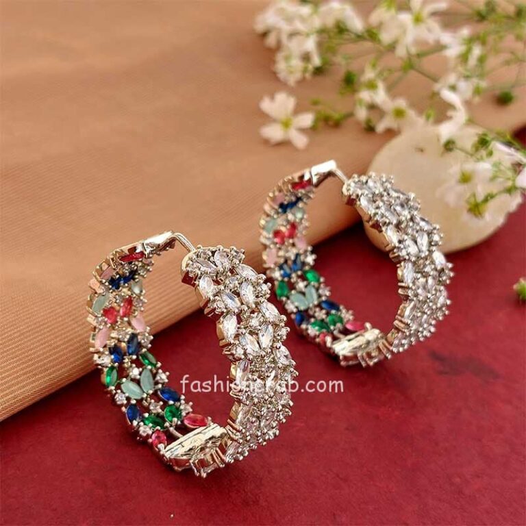 American Diamond Earrings - Multicolor