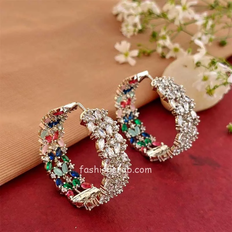 American Diamond Earrings Multicolor