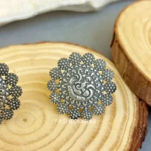 Oxidised Ganpati Earrings