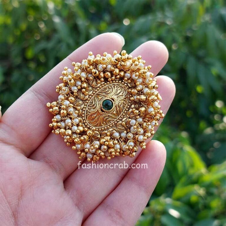 Pearl Green Stone Studded Adjustable Finger Ring