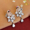 Cubic Zirconia Peacock Earrings - White