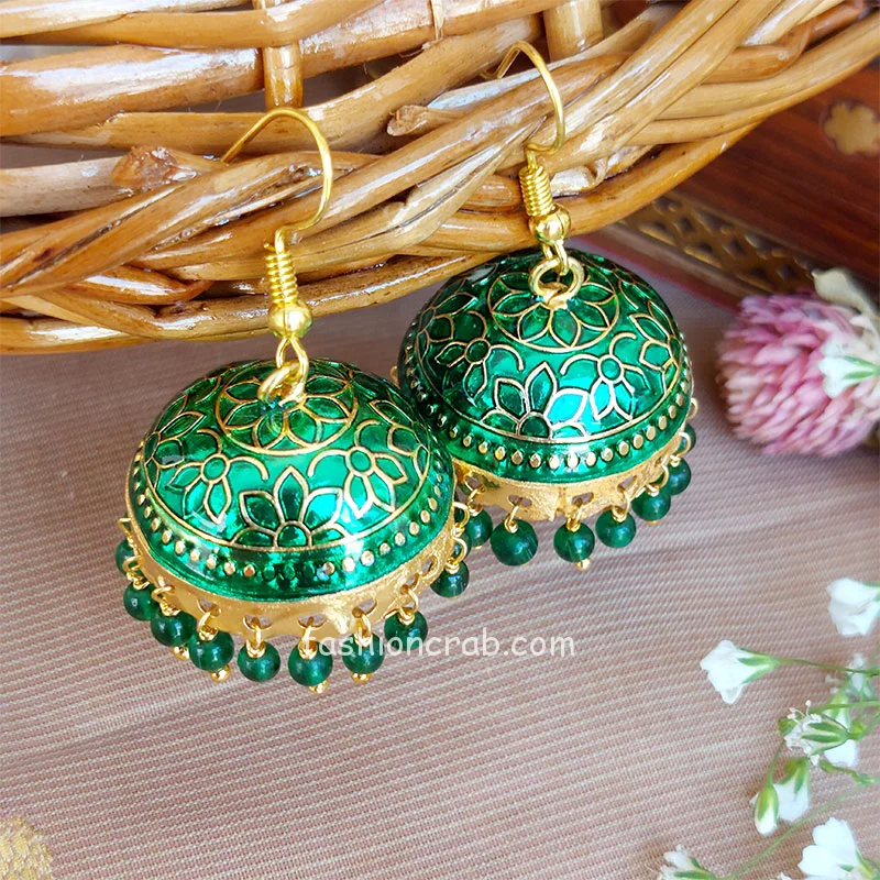 Dark Green Color Jhumka for Salwar Suit