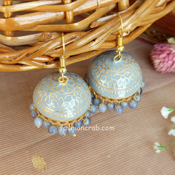 Grey Color Jhumka for Salwar Suit Grey Color Jhumka for Salwar Suit