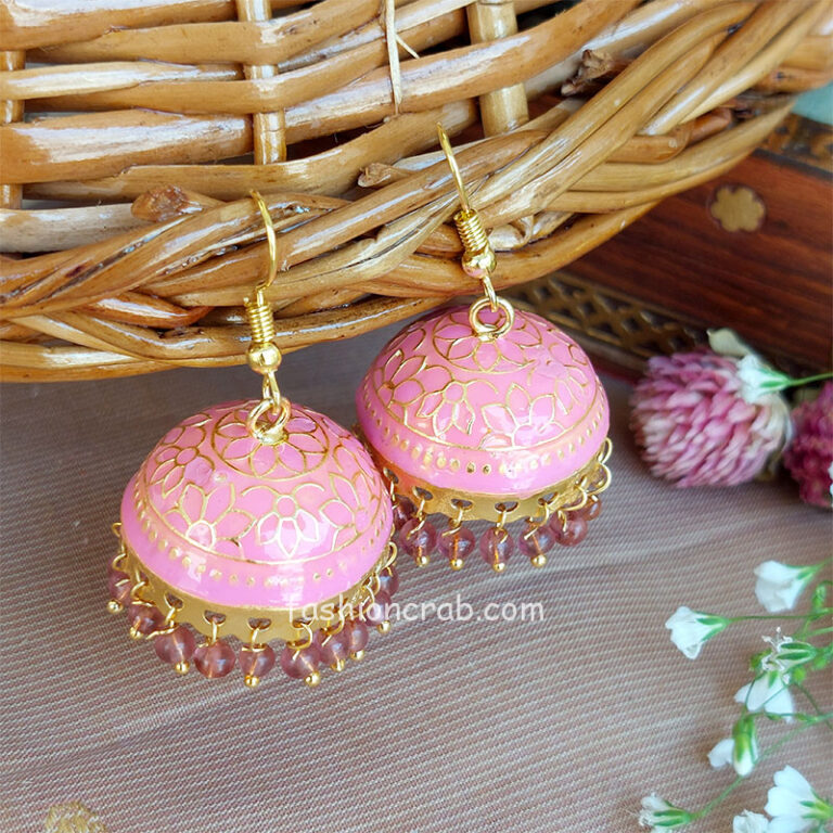Hot Pink Color Jhumka for Salwar Suit