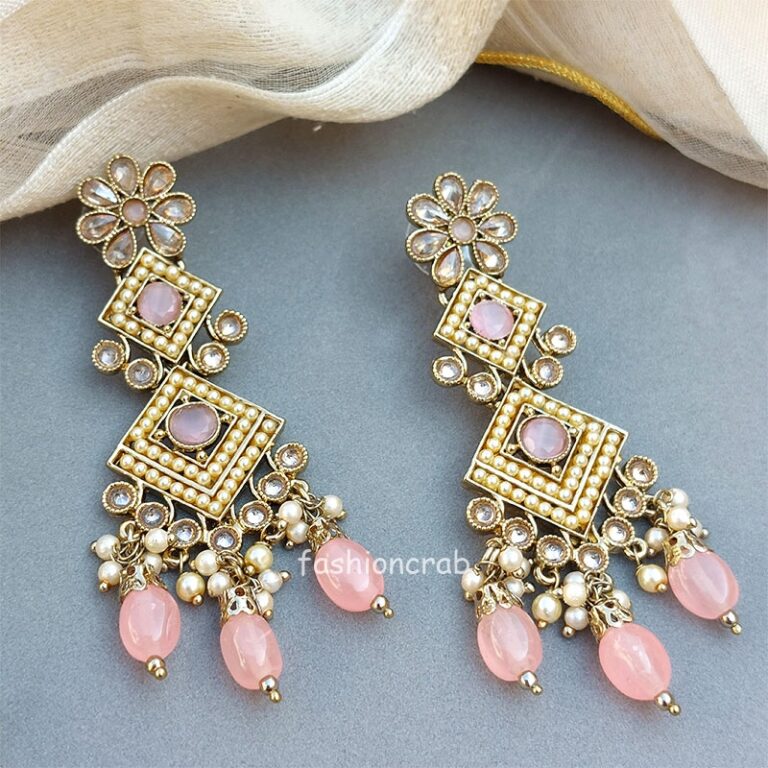 Polki Necklace - Light Pink