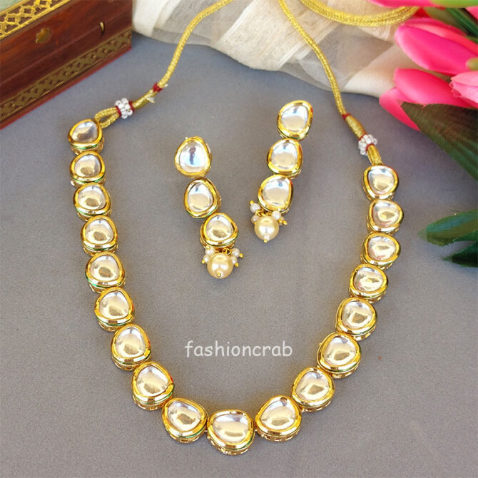Single Line Kundan Set for Ladies-02 Single Line Kundan Set for Ladies