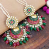 Big Maroon Green Traditional Jhumka Earrings for Girls