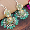 Big Sea Green Traditional Jhumka Earrings for Girls