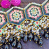 Black Colour Meenakari Choker Necklace Set for Lehenga