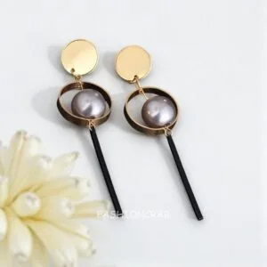 Golden Round Drop Earring
