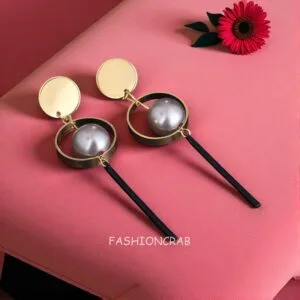 Golden Round Drop Earring