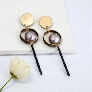 Golden Round Drop Earring
