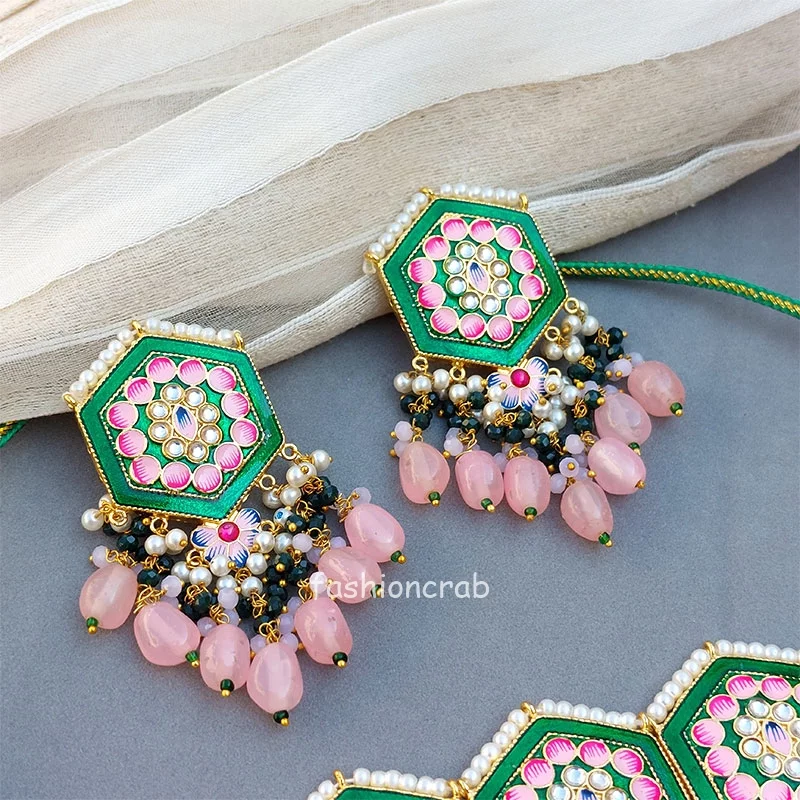 Meenakari Green Jewellery Set