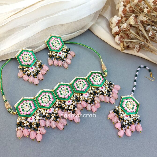 Meenakari Green Jewellery Set Meenakari Green Jewellery Set