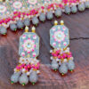 Meenakari Grey Colour Wedding Choker Necklace