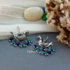 Oxidized Earrings – Blue Pearl