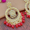 Rani Pink Pearl American Diamond Chandbali Earrings