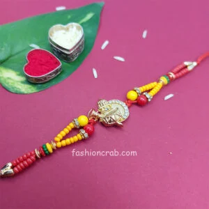 Beautiful Golden Kalash Lumba Rakhi Set