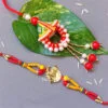 Beautiful Golden Kalash Lumba Rakhi Set