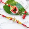 Beautiful Golden Kalash Lumba Rakhi Set