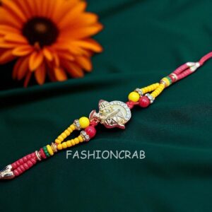 Beautiful Golden Kalash Lumba Rakhi Set