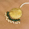 Dark Green Beautiful Punjabi Jhumka with Tikka