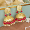 Dark Pink Beautiful Punjabi Jhumka with Tikka-01 Dark Pink Beautiful Punjabi Jhumka with Tikka