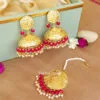 Dark Pink Beautiful Punjabi Jhumka with Tikka
