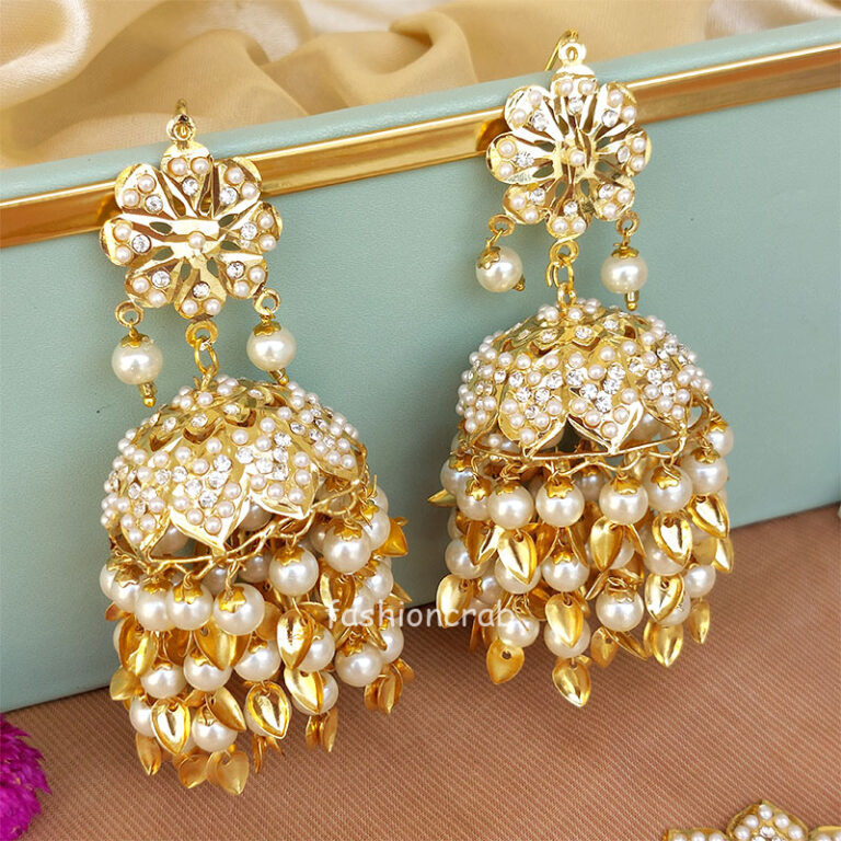 Jadau Pipal Patti Jhumka with Tikka Set