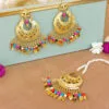 Multicolor Traditional Punjabi Earring with Tikka for Giddha